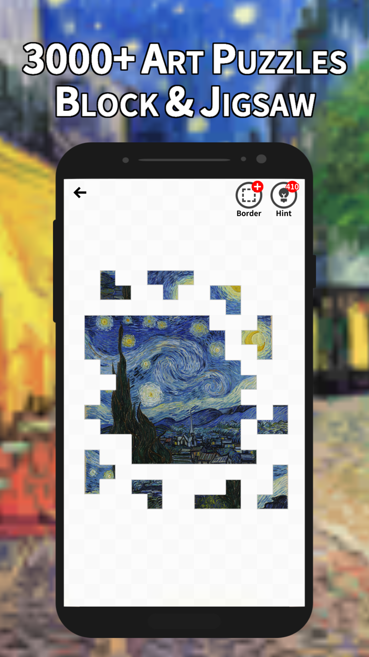 The Starry Night as a block puzzle