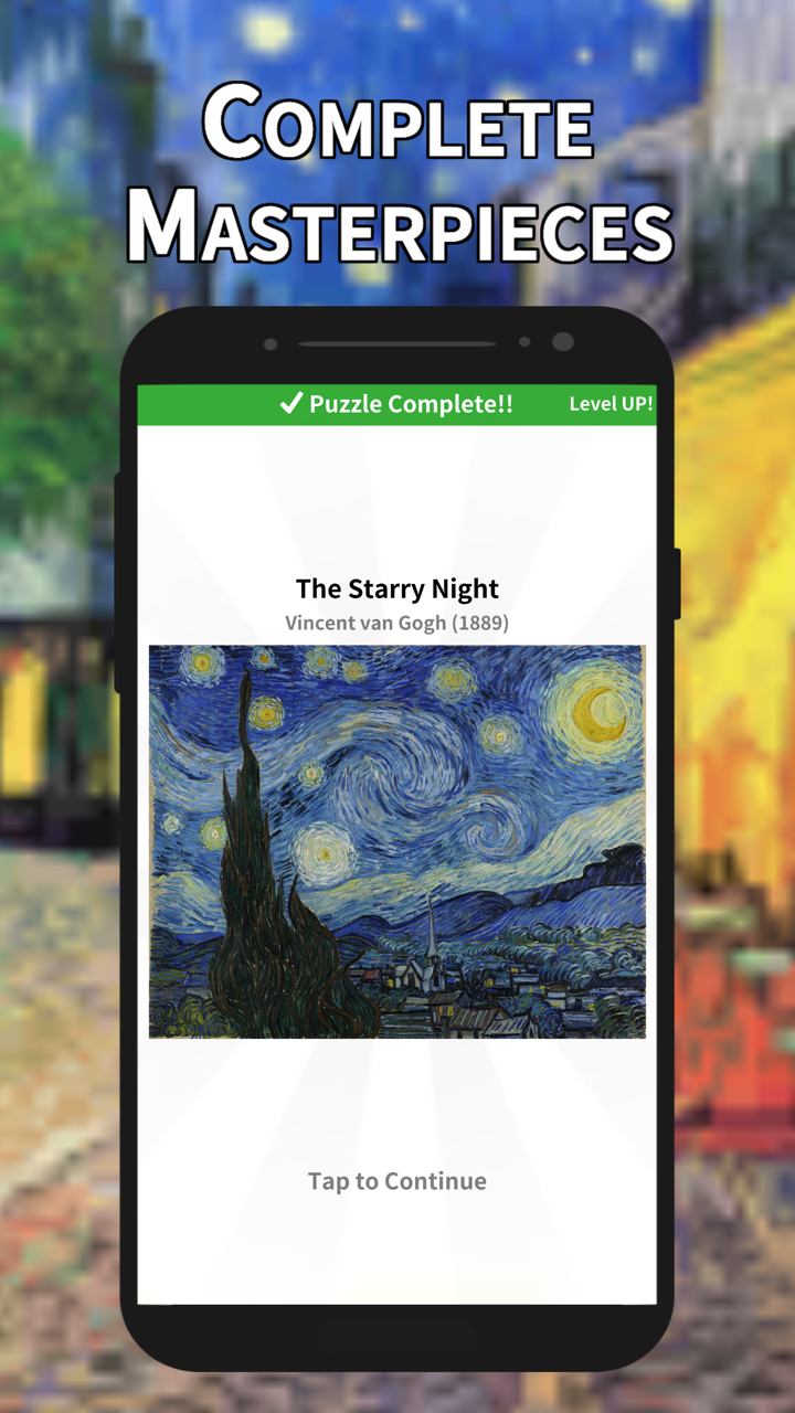 A completed Starry Night puzzle